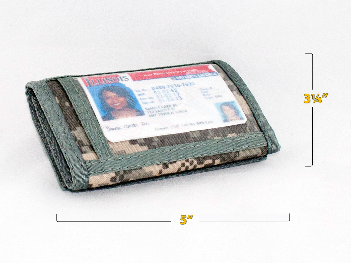 Camouflage Trifold ID Wallet with Outside & Inside ID - 17CMW image 1