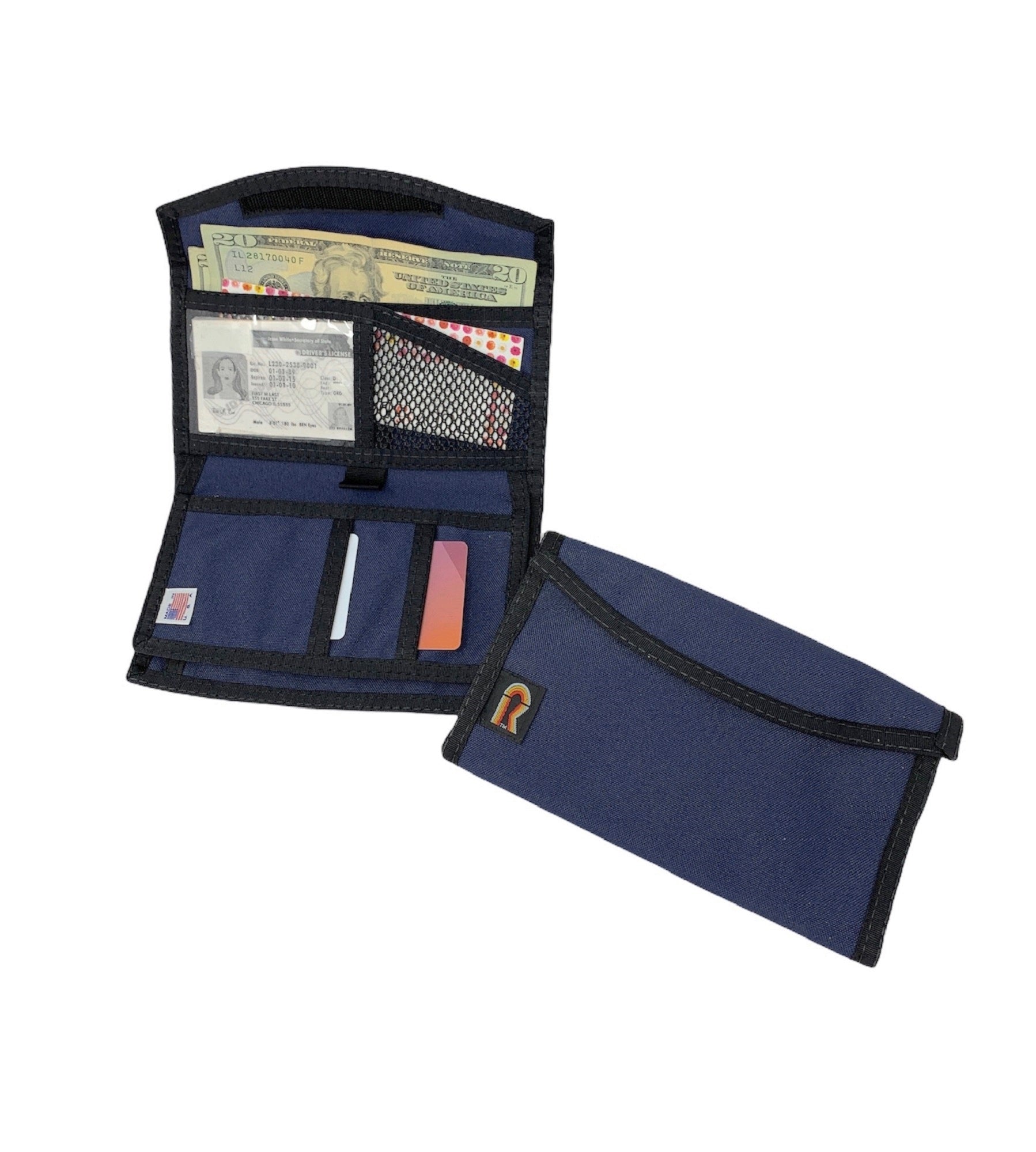 Rainbow Organizer and Checkbook Wallet 18JP  -  Limited Supply - Navy Blue w/ Black Trim image