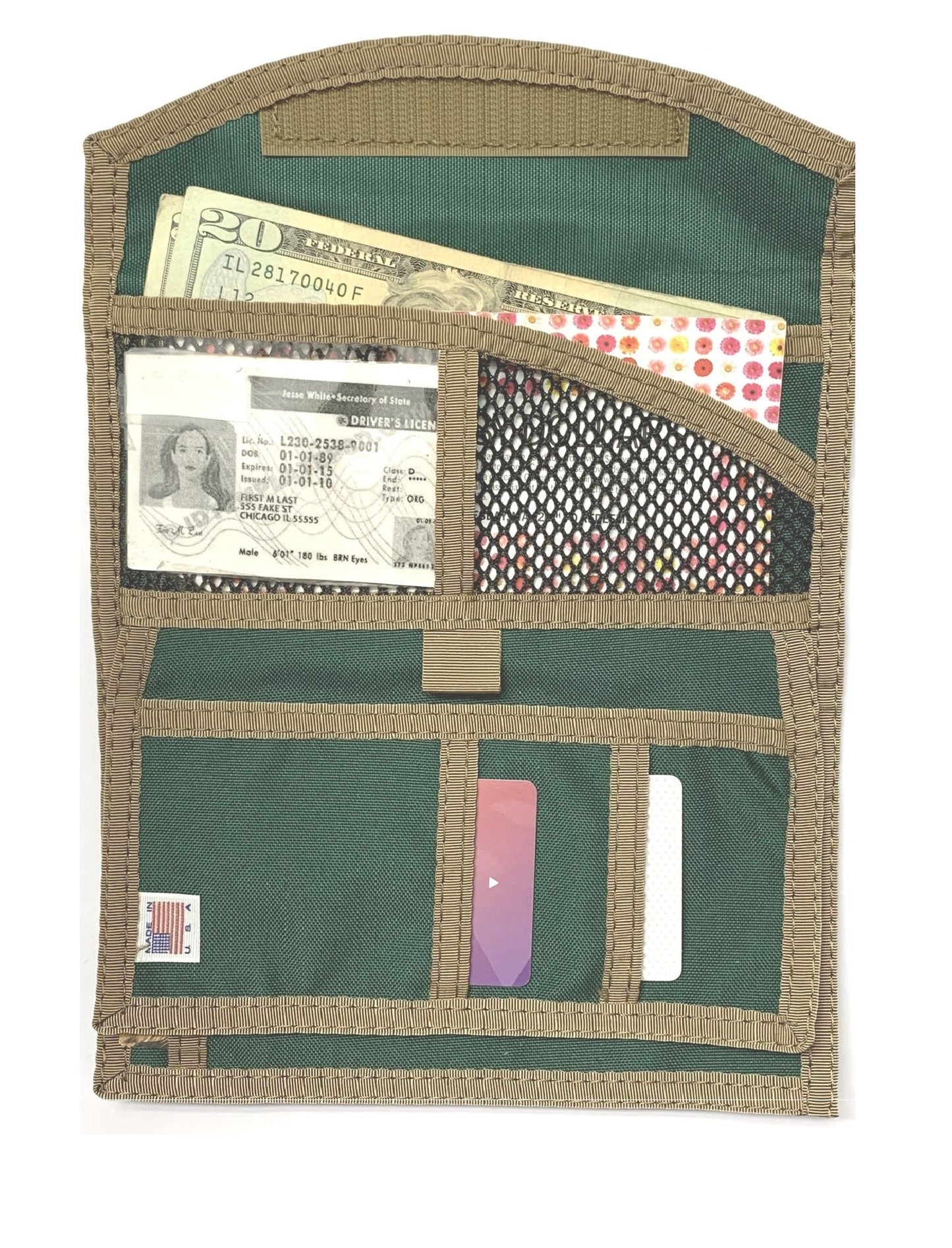 Rainbow Organizer and Checkbook Wallet 18JP  -  Limited Supply - Hunter Green w/Coyote Brown Trim image