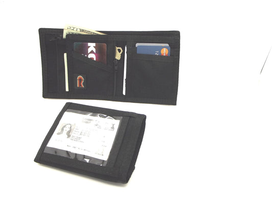 RFID Bifold Wallet with Outside ID Window & Inside Zipper Coin Pocket - Black - 11PLZ-RFID-ID-BLK image 0