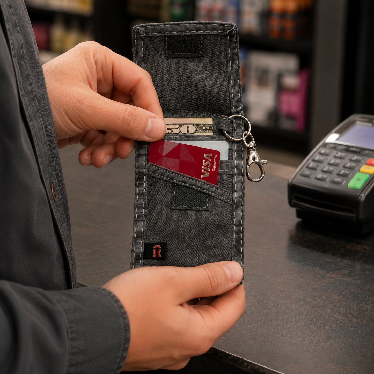 Mini Credit Card Sleeve Wallet with Outside ID Window (32Mini)