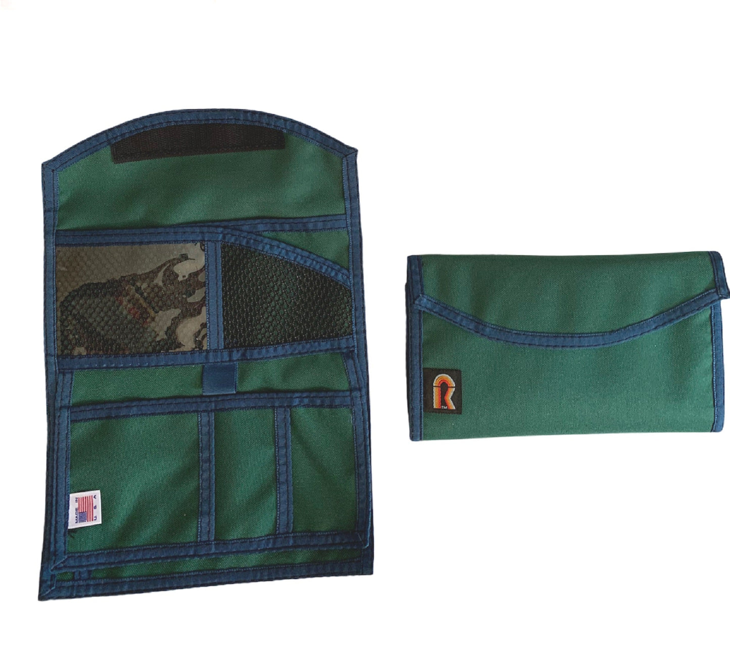 Rainbow Organizer and Checkbook Wallet 18JP  -  Limited Supply - Hunter Green w/ Light Navy Blue Trim image