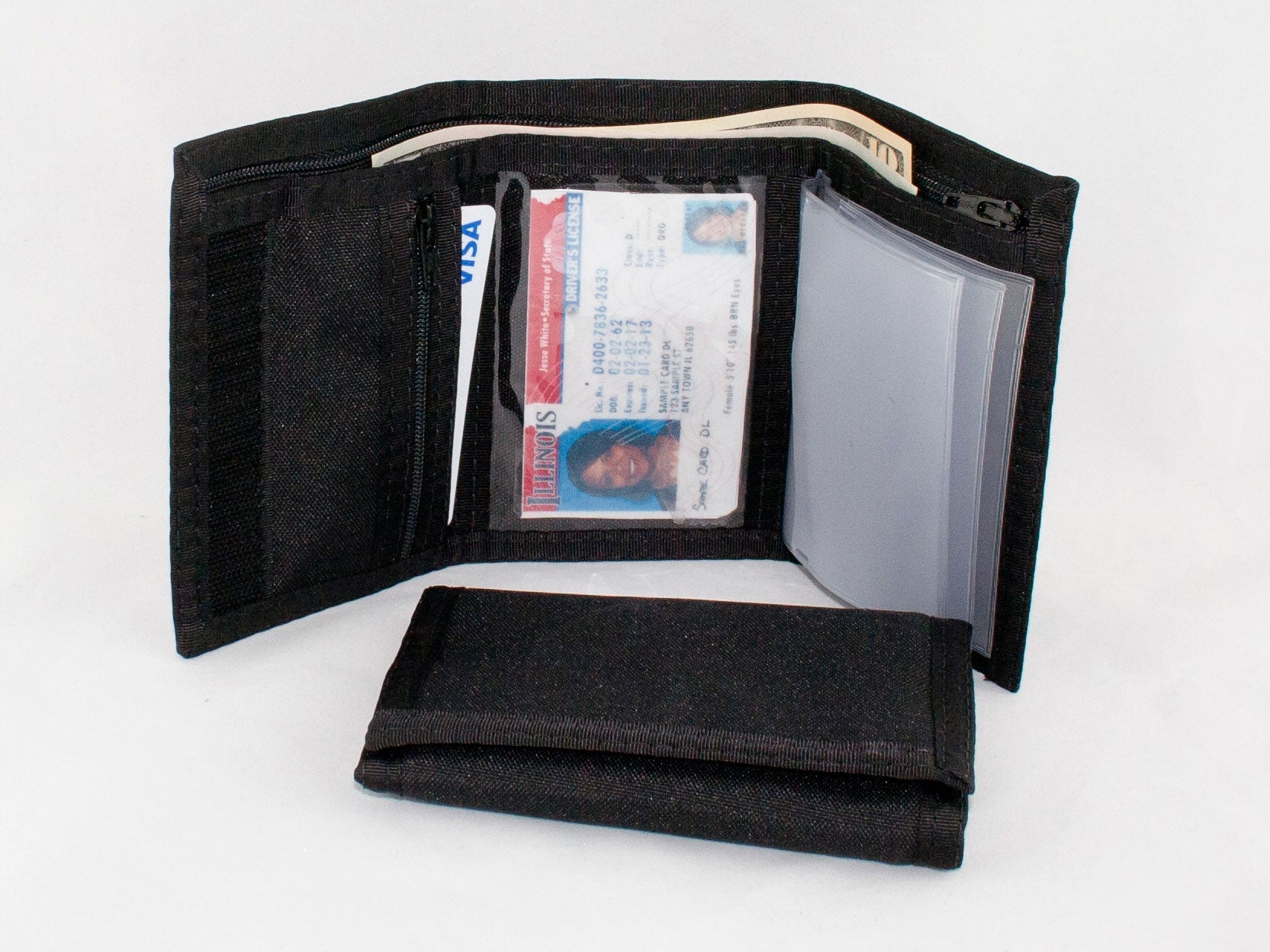Trifold Wallet with Zipper Coin Pocket - 17PLZ image 0