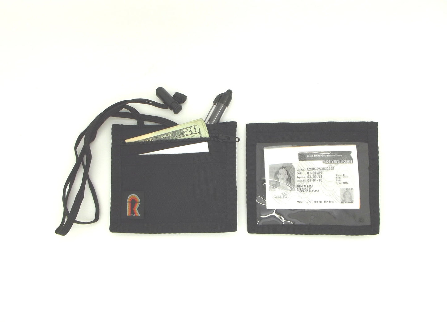 Versatile ID Holder with Adjustable Strap - Black image