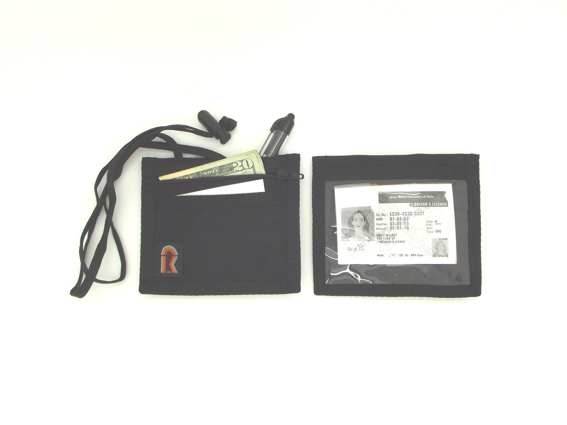Versatile ID Holder with Adjustable Strap - Black image
