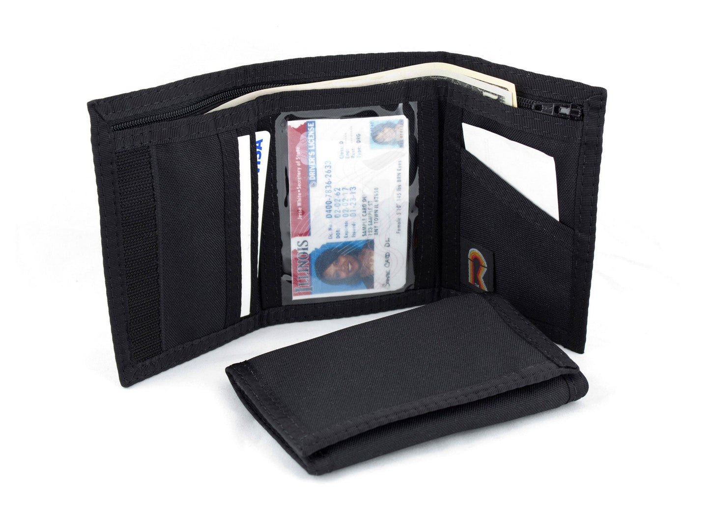 RFID Trifold Wallet w/Inside ID Window - Black / Closeout - Sold "As Is" image 0