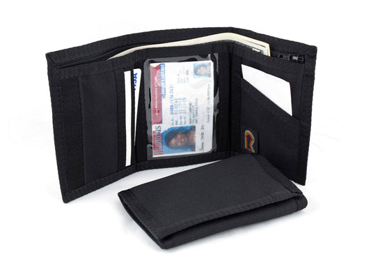 RFID Trifold Wallet w/Inside ID Window - Black / Closeout - Sold "As Is" image 0