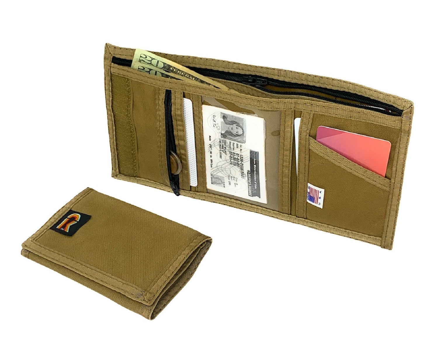 Trifold Wallet with Zipper Coin Pocket - LIMITED SUPPLY - 17JPZ - Coyote image