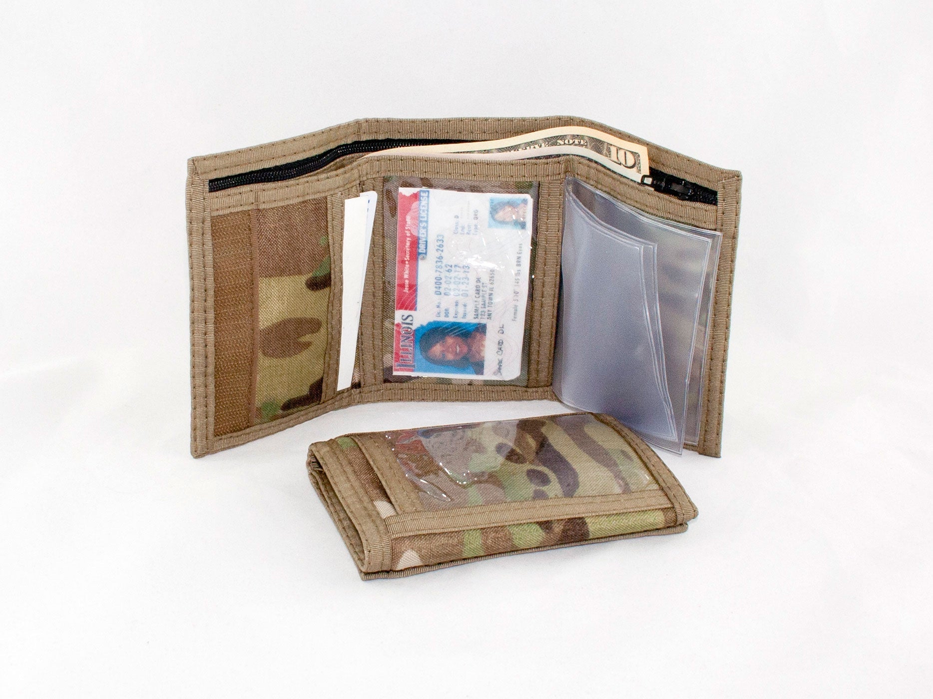 Camouflage Trifold ID Wallet with Outside & Inside ID - 17CMW - Multicam image