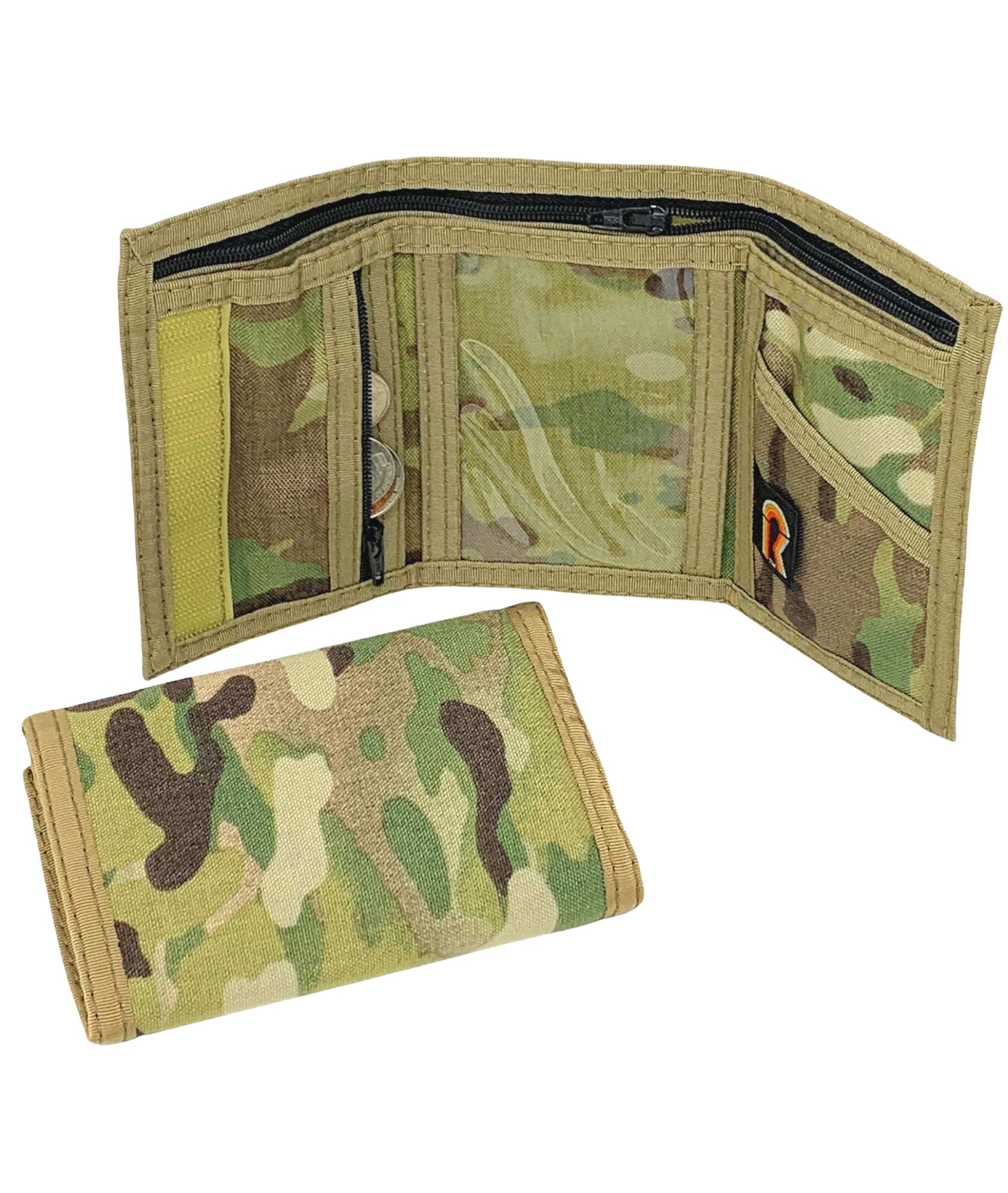 Trifold Wallet with Zipper Coin Pocket - 17PLZ - Multicam image