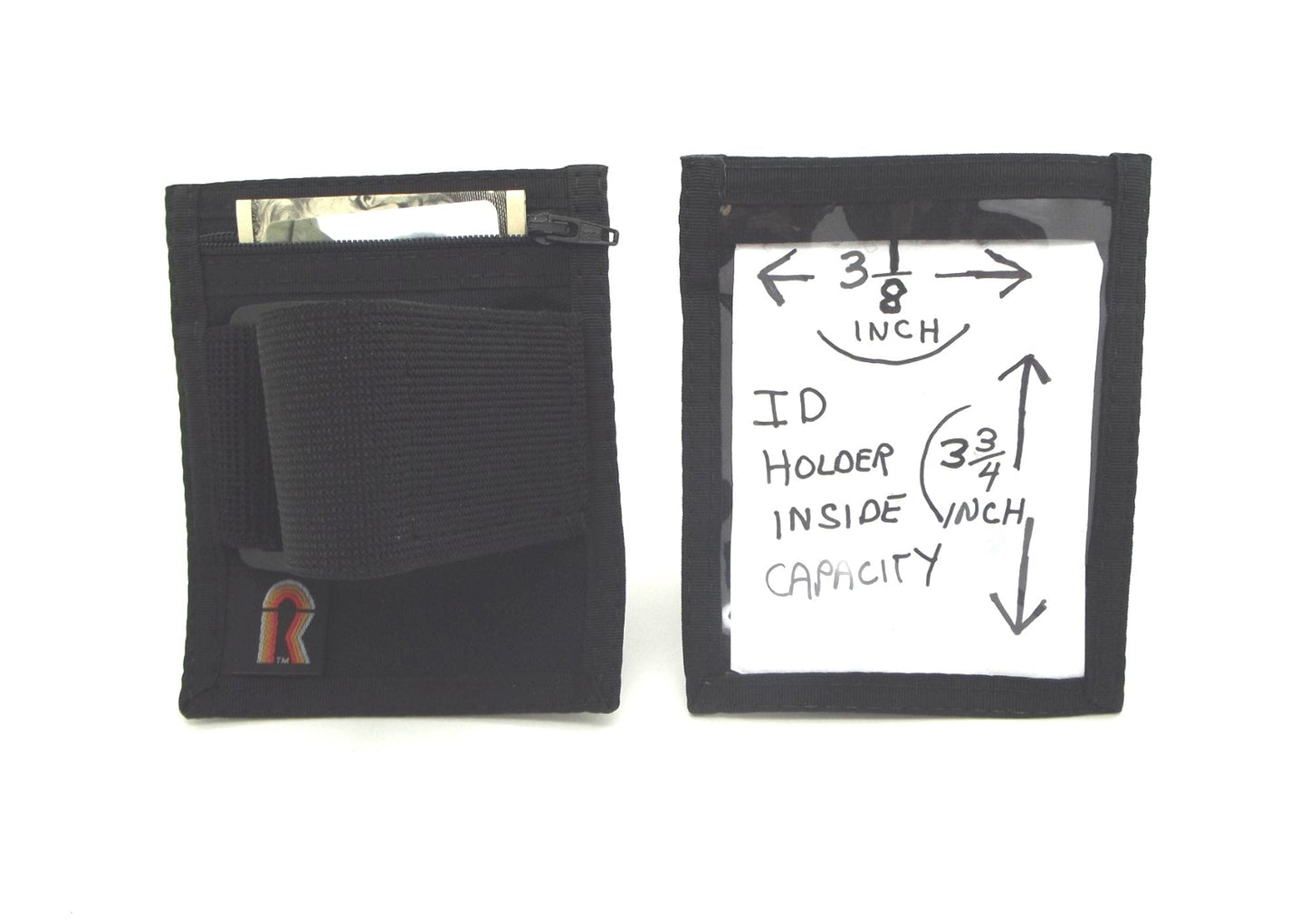 Armband Nylon Adjustable ID/Badge Holder w/Zipper Pouch. Medium. Made in USA. - 88IDAB-M image 2