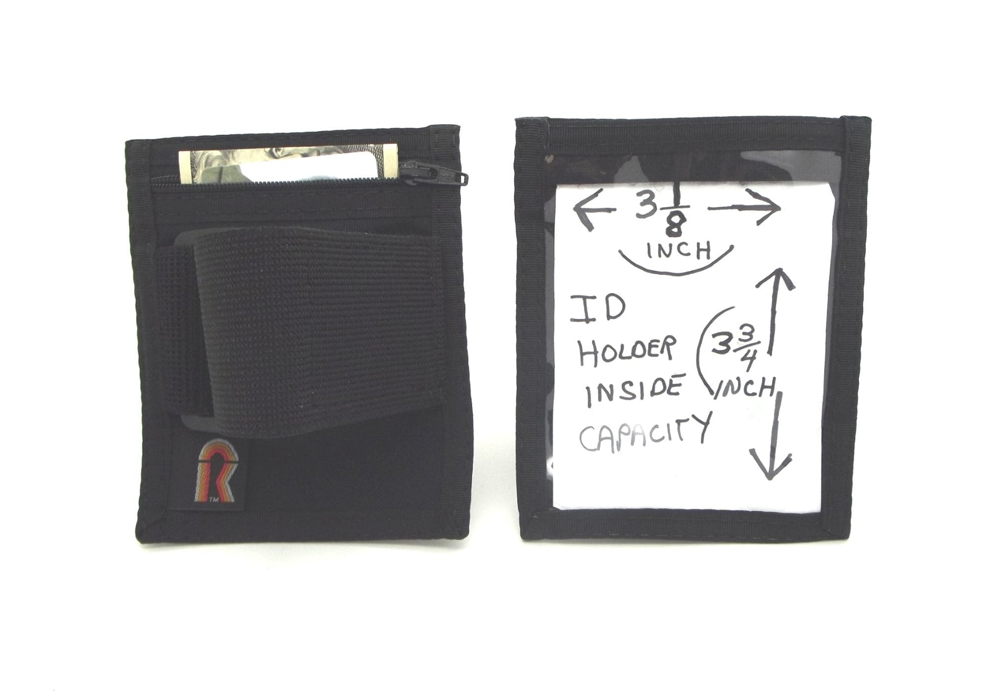 Armband Nylon Adjustable ID/Badge Holder w/Zipper Pouch. Medium. Made in USA. - 88IDAB-M image 2