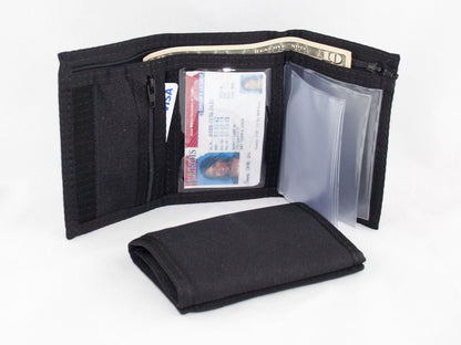 Trifold Wallet w/ RFID Blocking Panel & Inside Mini-Zipper Pocket - 17PLZ-RFID - Black image