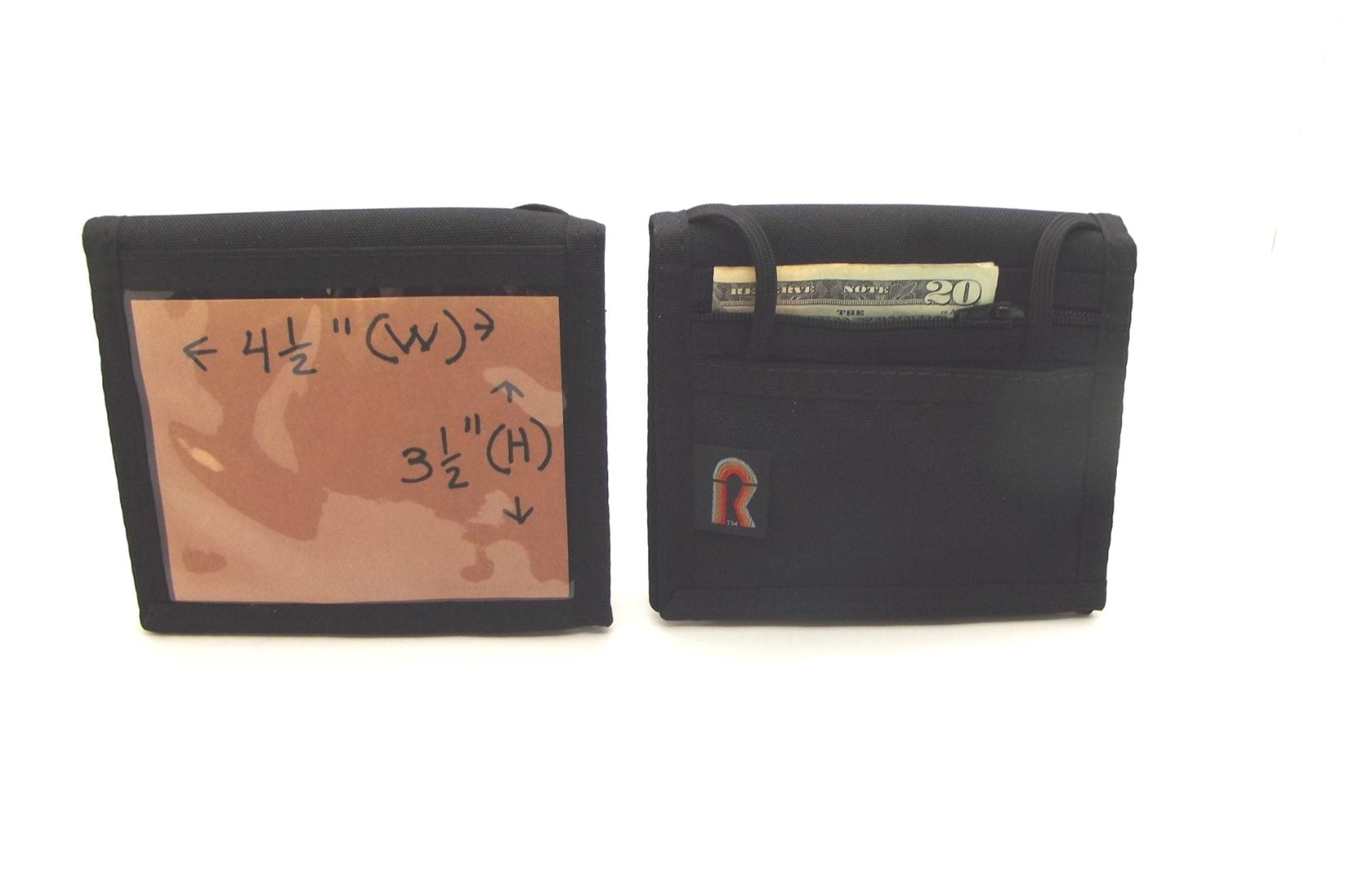 Bifold Neck ID Wallet - 09NWB - Black, Regular - 4 3/4 " H x 5 1/4" W image