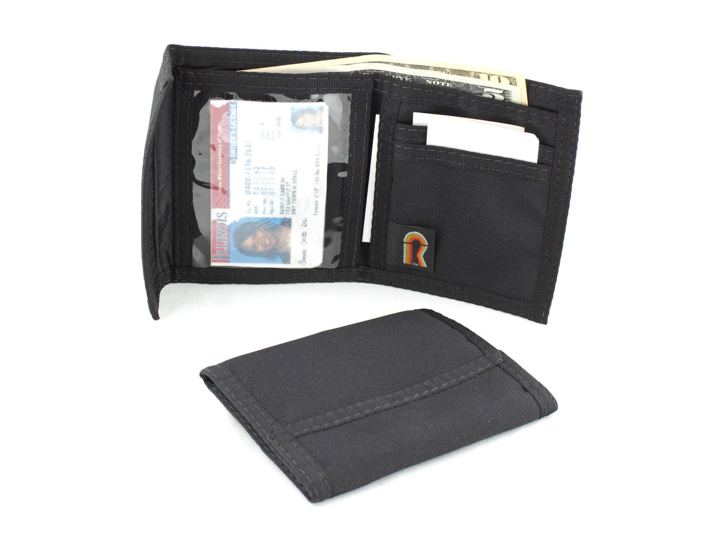 Rainbow Bifold Wallet with inside ID Window/ Black  10PL-BLK image 0