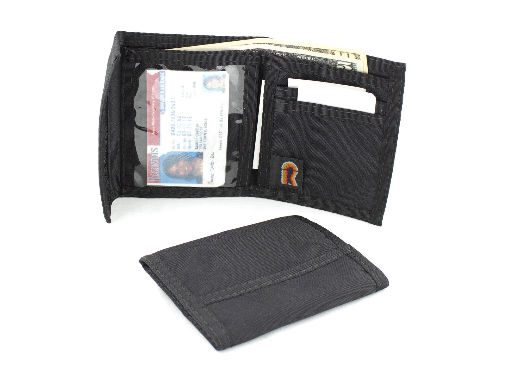 Rainbow Bifold Wallet with inside ID Window/ Black  10PL-BLK image 0