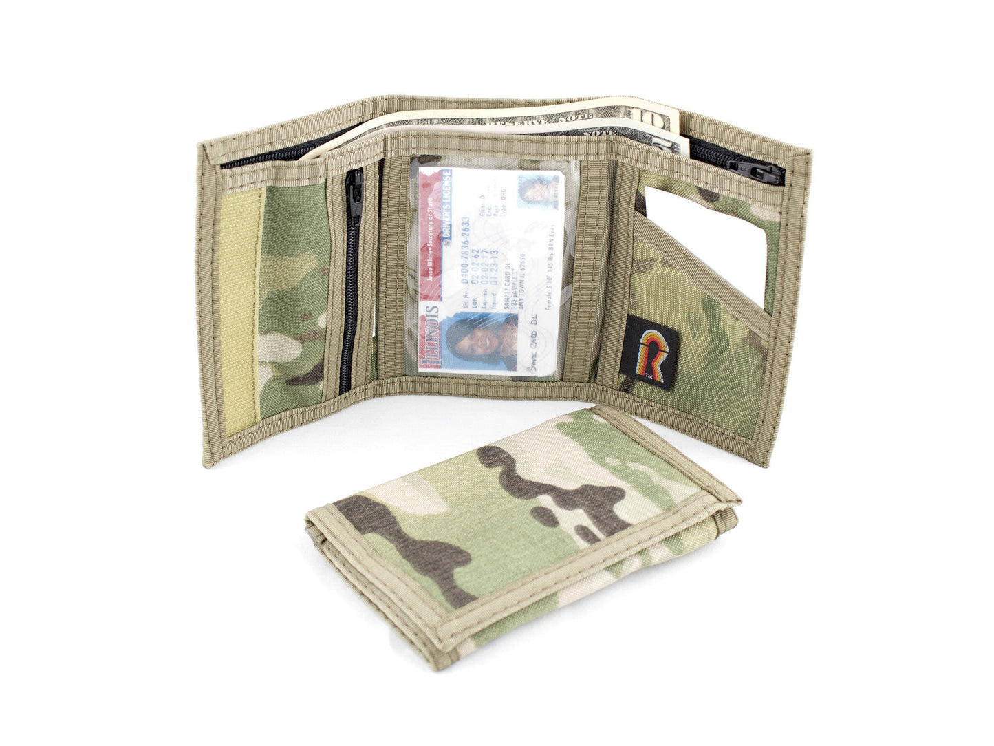 Trifold Wallet w/ RFID Blocking Panel & Inside Mini-Zipper Pocket - 17PLZ-RFID - Multicam image