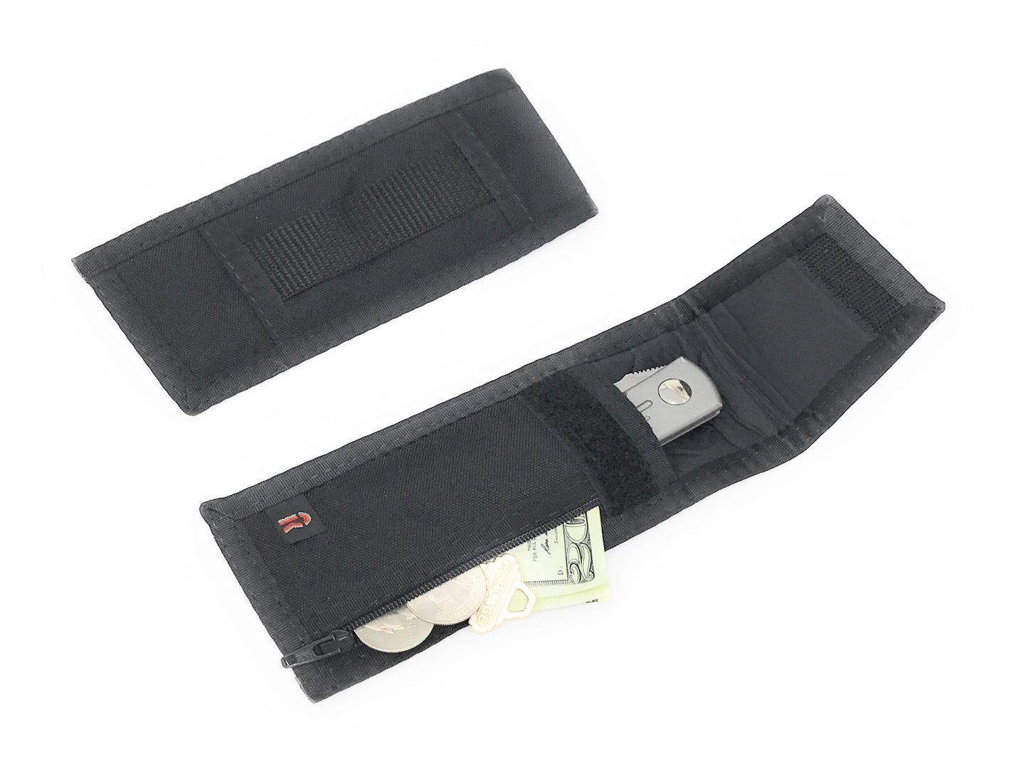 Mini Flashlight or Knifecase Holder - w/Outside Zipper Pocket - Black image