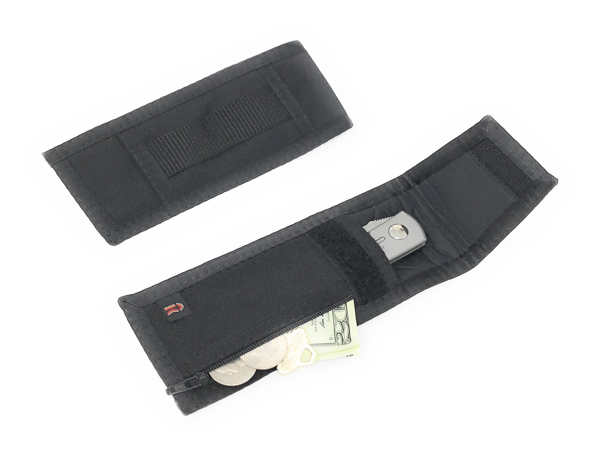 Mini Flashlight or Knifecase Holder - w/Outside Zipper Pocket - Black image