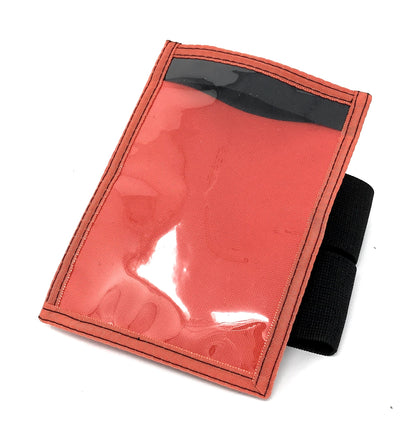 Armband Holder - Large - Great for Cell-Phone- Id- Badge -  w/Back Zipper Pouch. 2 Adjustable Soft Nylon Straps. - Made in USA - Bright Orange image
