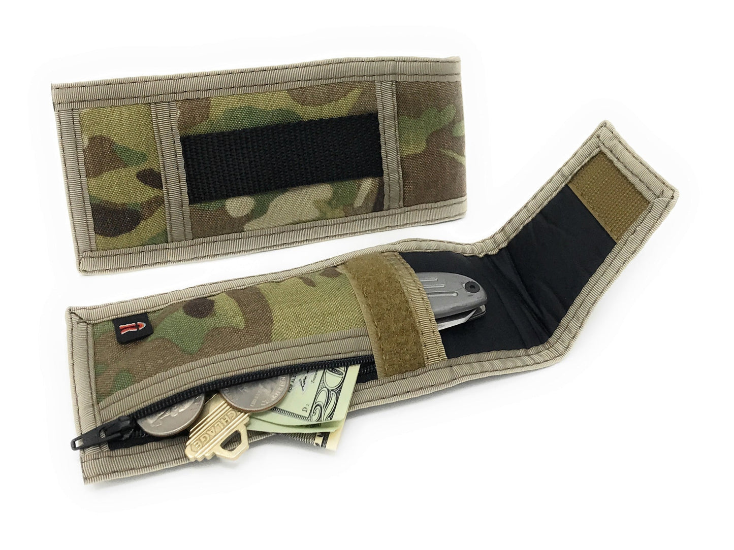 Mini Flashlight or Knifecase Holder - w/Outside Zipper Pocket - Multicam image