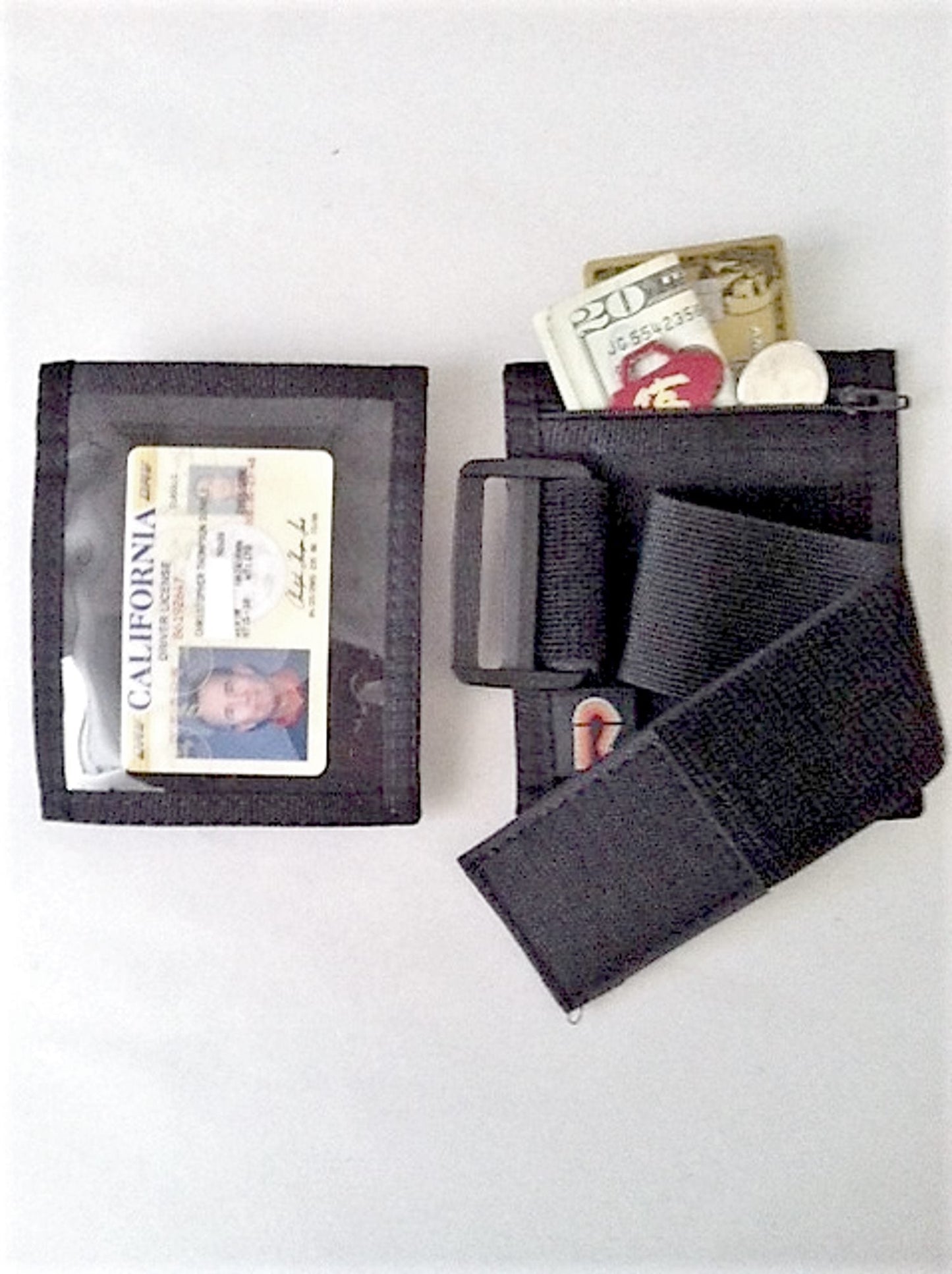 Armband Nylon Adjustable ID/Badge Holder w/Zipper Pouch. Medium. Made in USA. - 88IDAB-M image 1