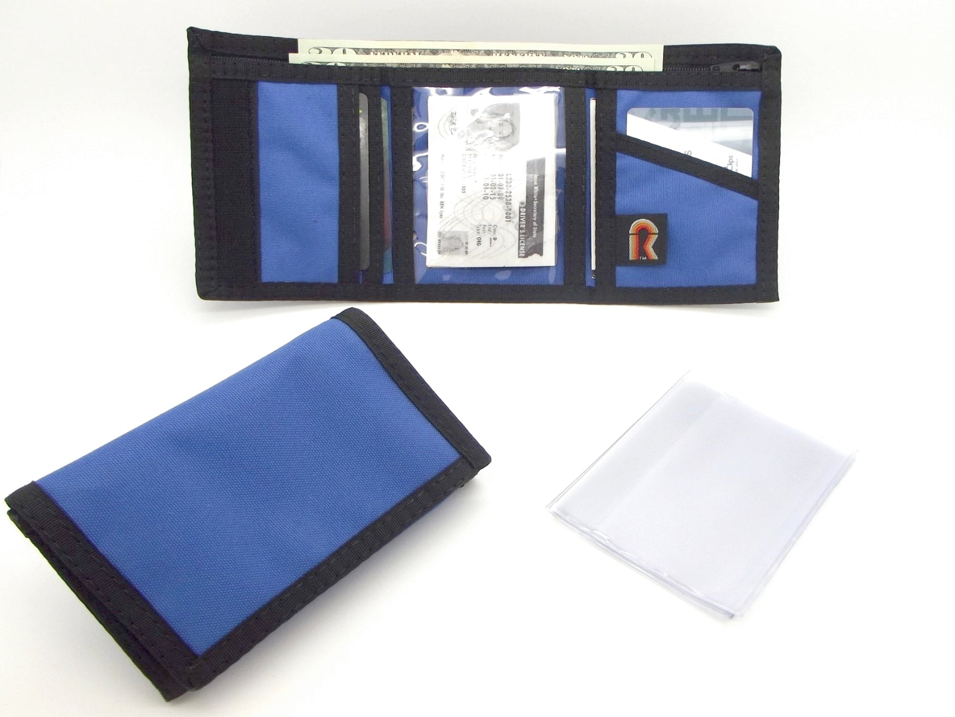 RFID Trifold Wallet w/Inside ID Window - 17PLW-RFID - Royal Blue w/Black Trim image