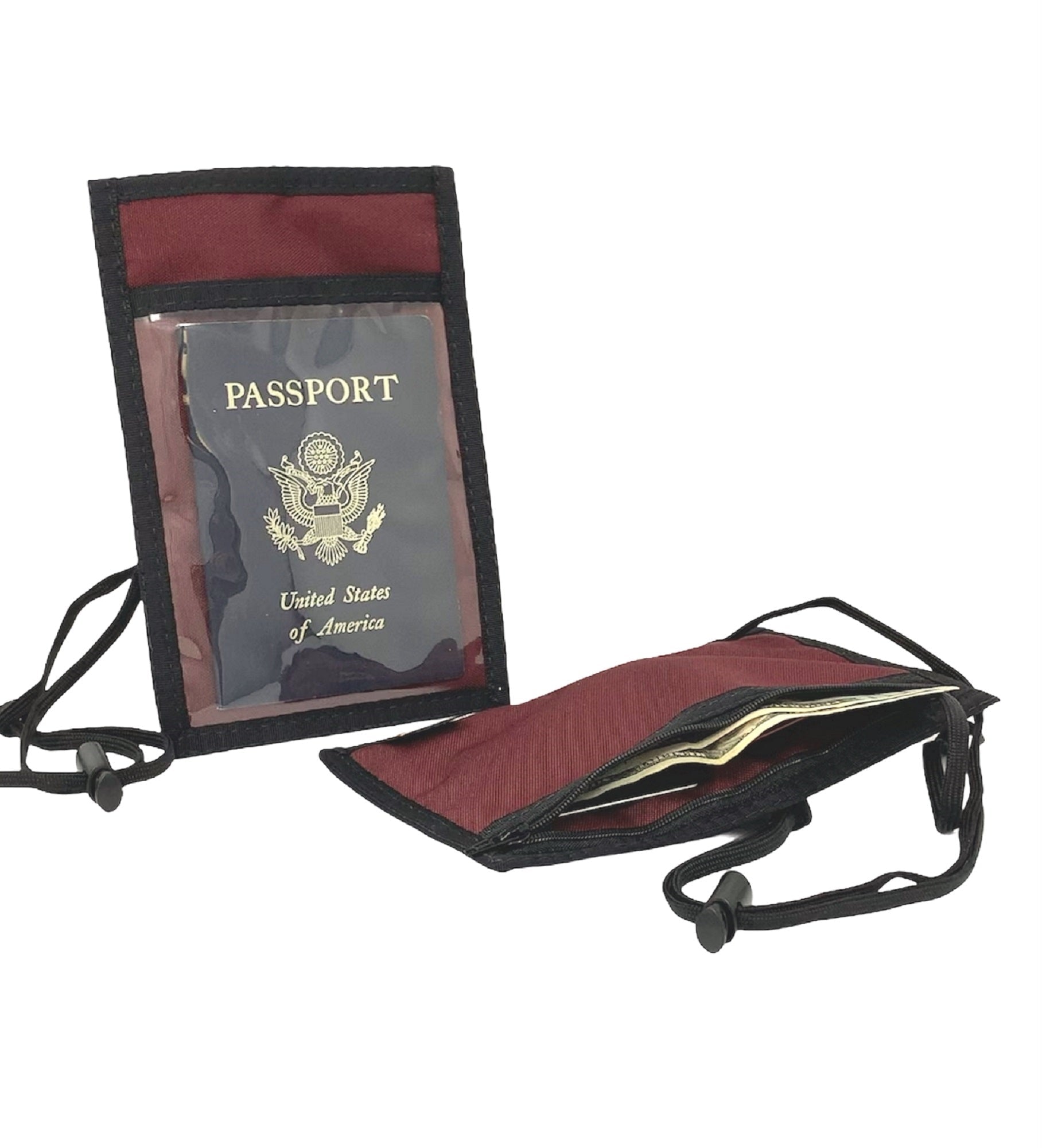LUZ Passport Holder w/RFID Protection and Cell-Phone Pocket - Burgundy image