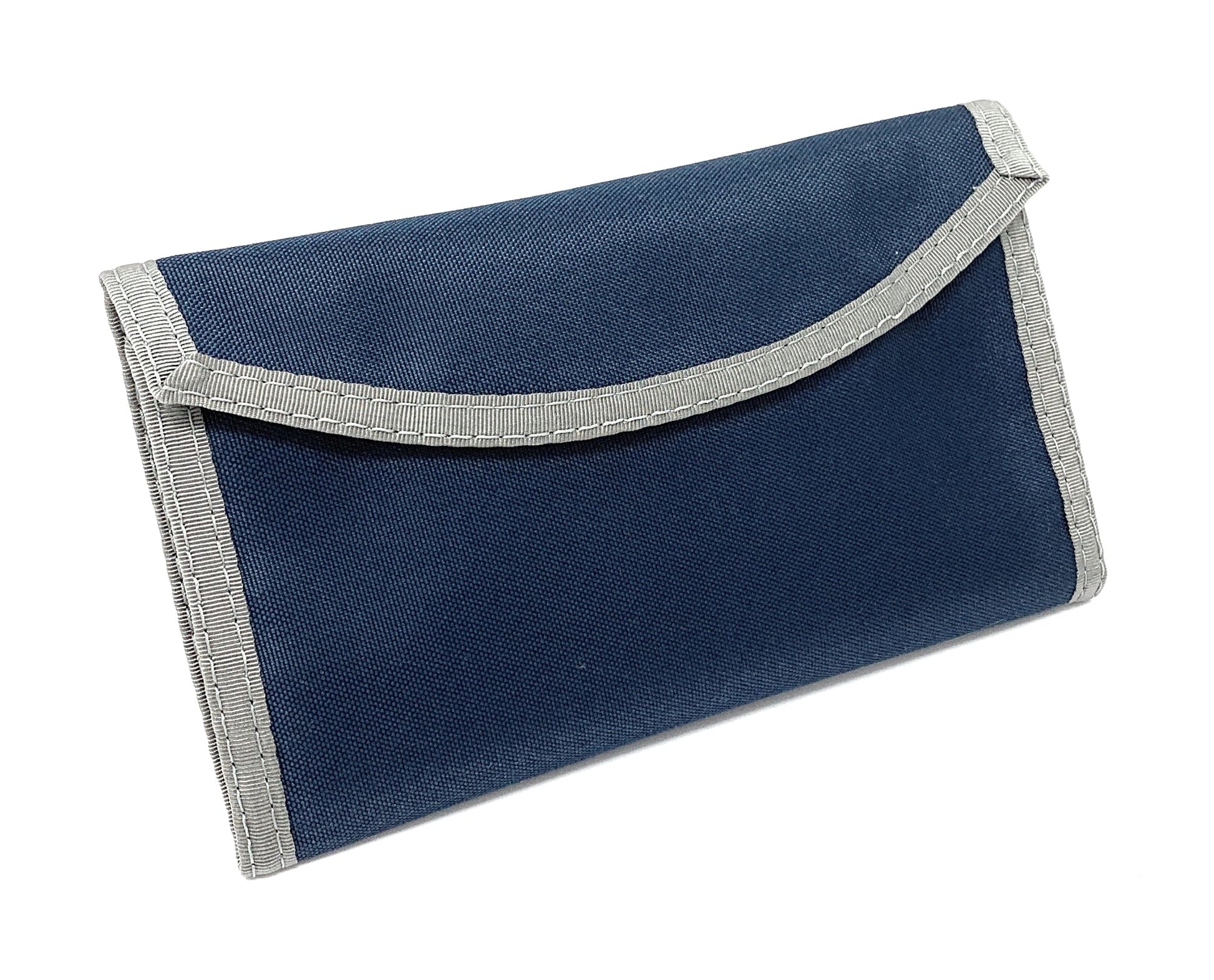 Rainbow Organizer and Checkbook Wallet - Navy Blue w/Gray Trim image