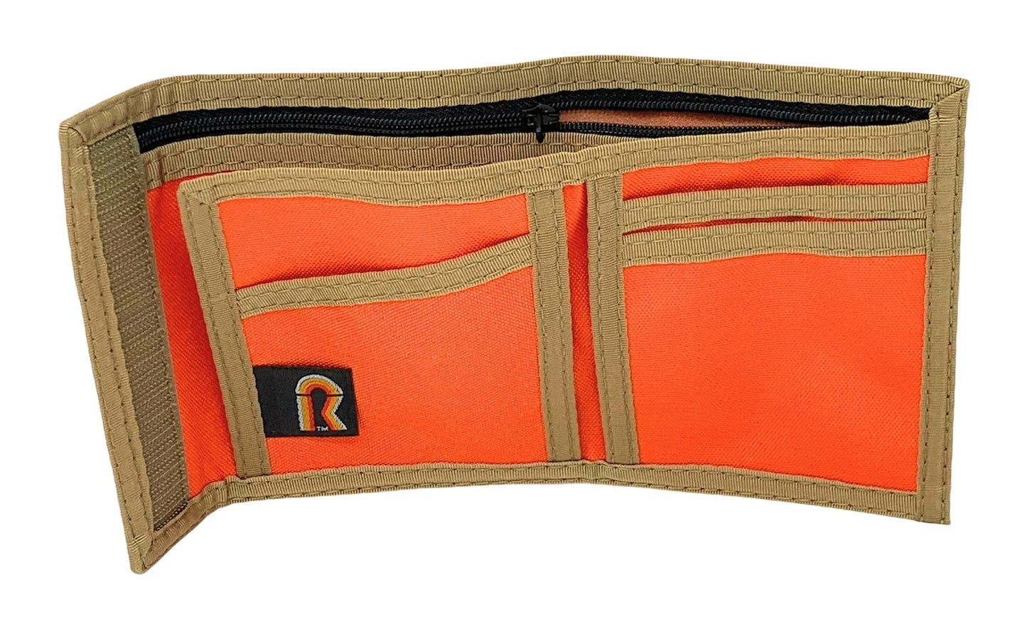 Original Rainbow Bifold Wallet - 11PL - Bright Orange with Coyote Brown Trim image