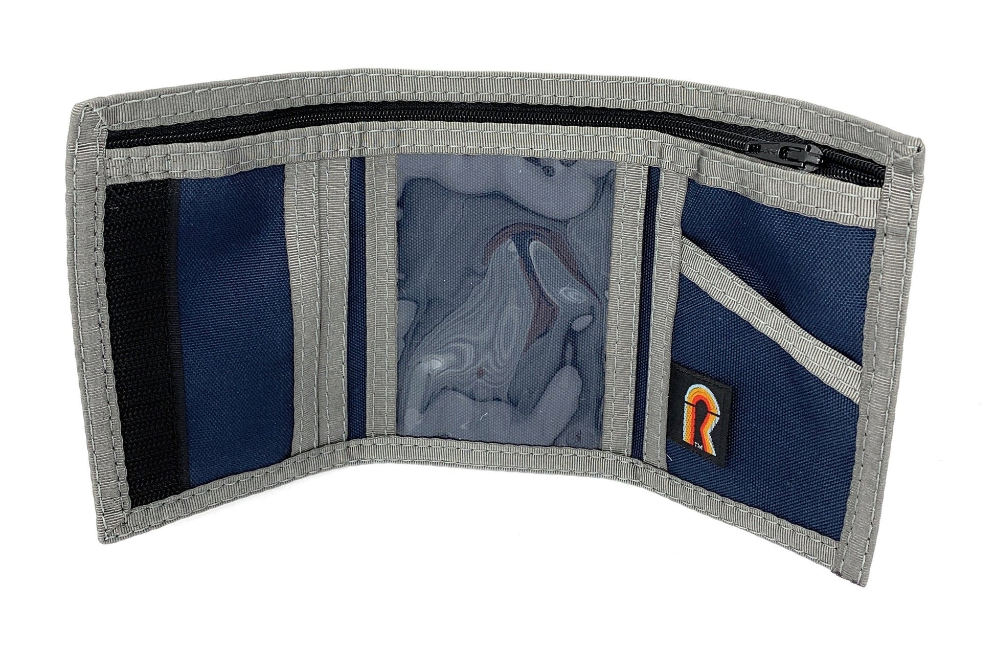 Trifold Wallet - 17PLW - Navy Blue w/Foliage Trim image