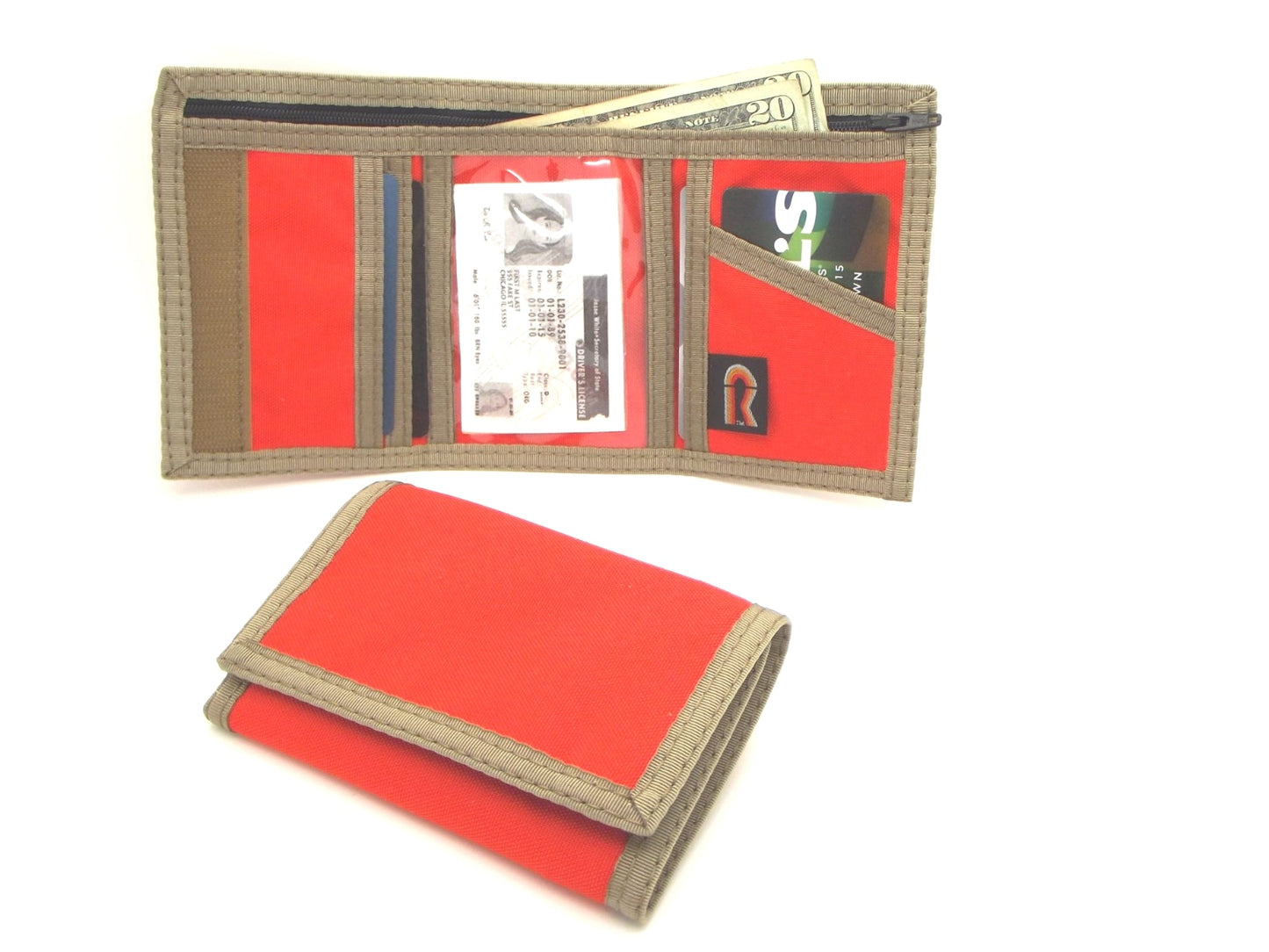 Trifold Wallet - 17PLW - Orange w/Coyote Brown Trim image