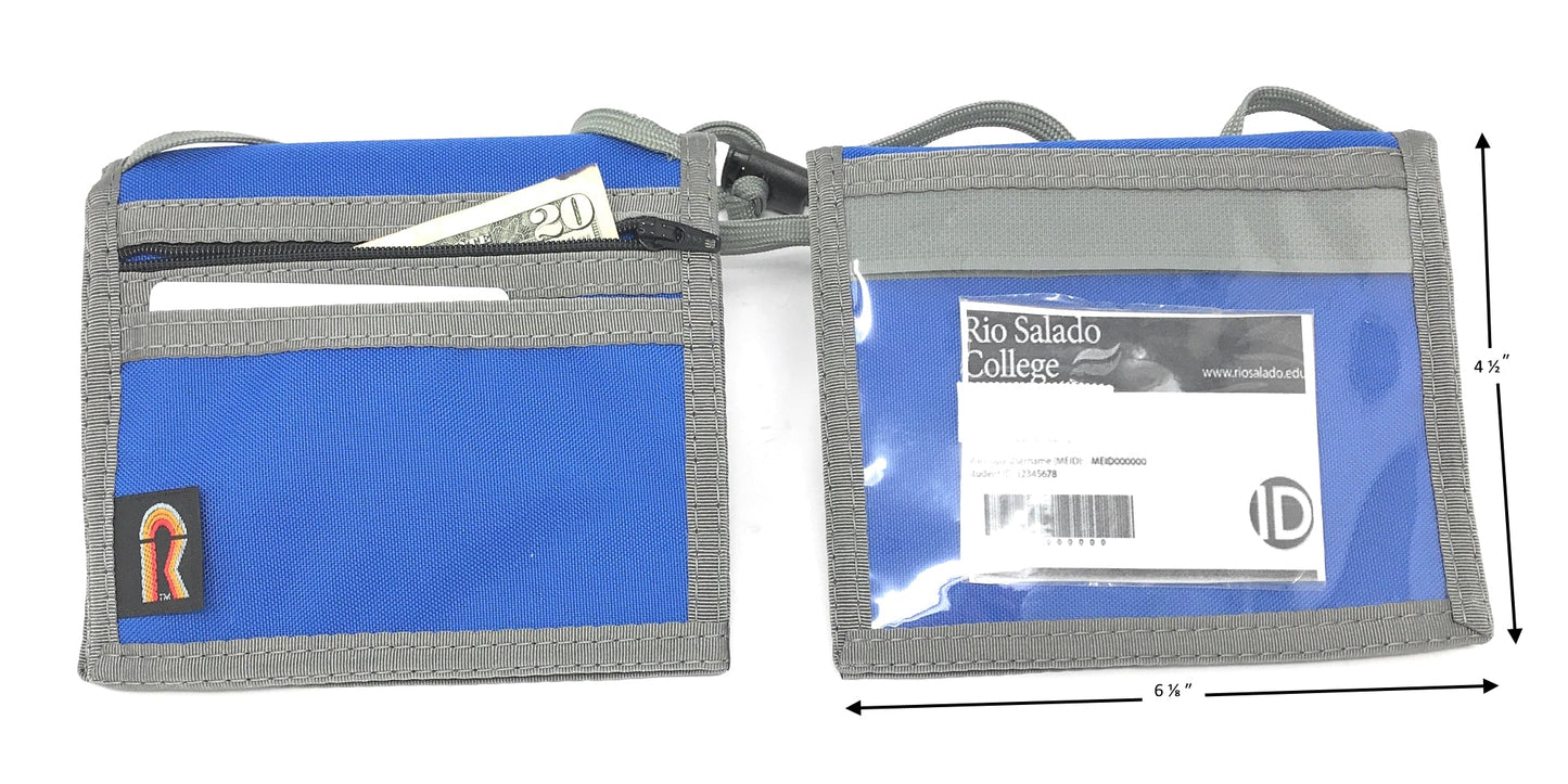Bifold Neck ID Wallet - 09NWB - Royal Blue w/Foliage Trim, Large-5 inches H x 6 1/8 inches W image