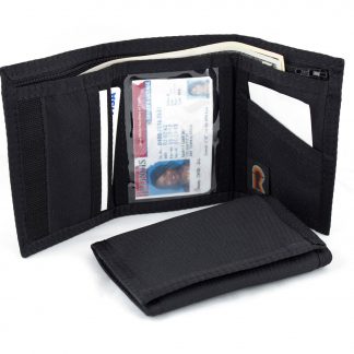 RFID Trifold Wallet w/Inside ID Window - Black / Closeout - Sold "As Is"